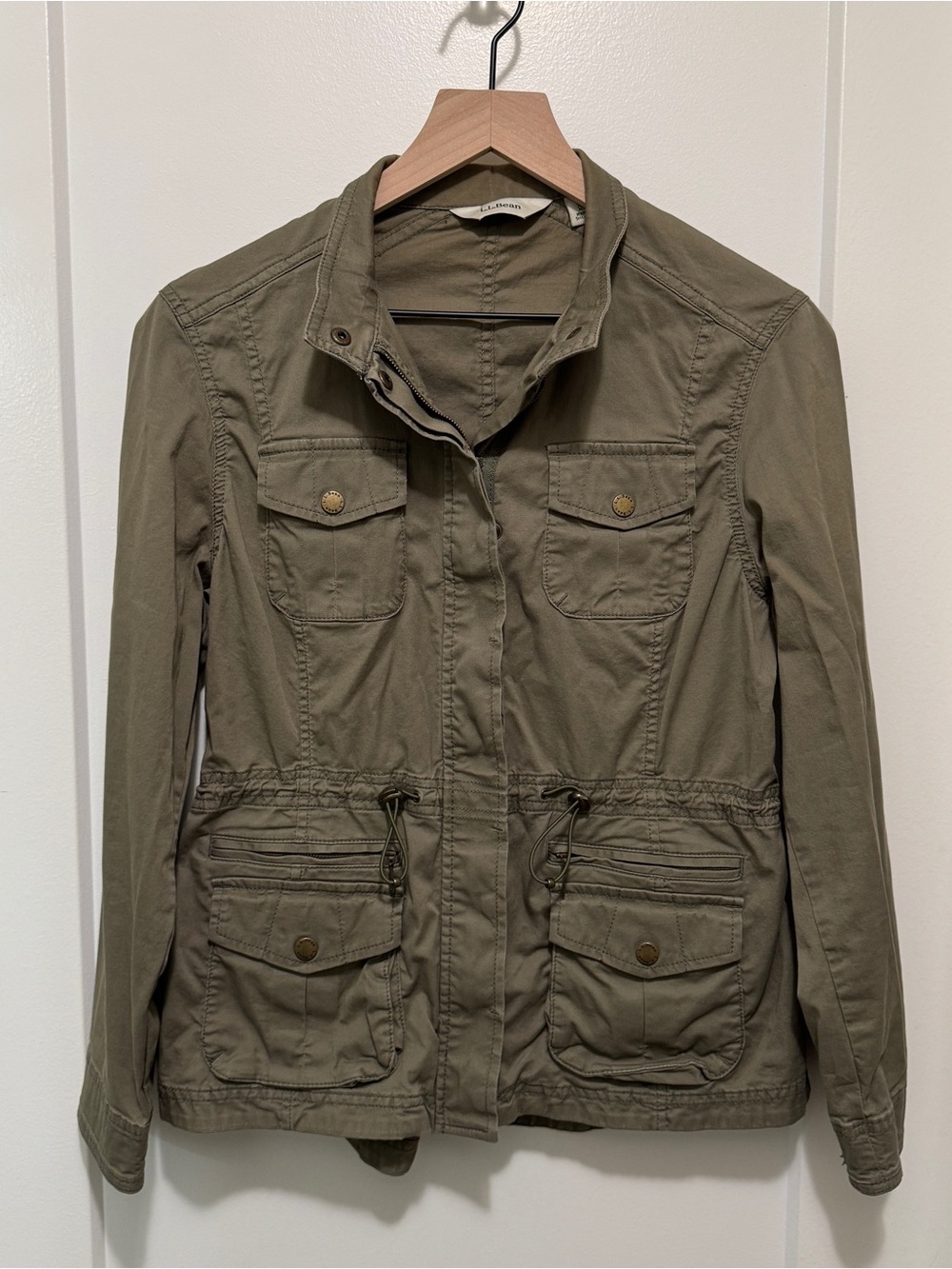 L.L. Bean Olive Utility Jacket with Front Pockets